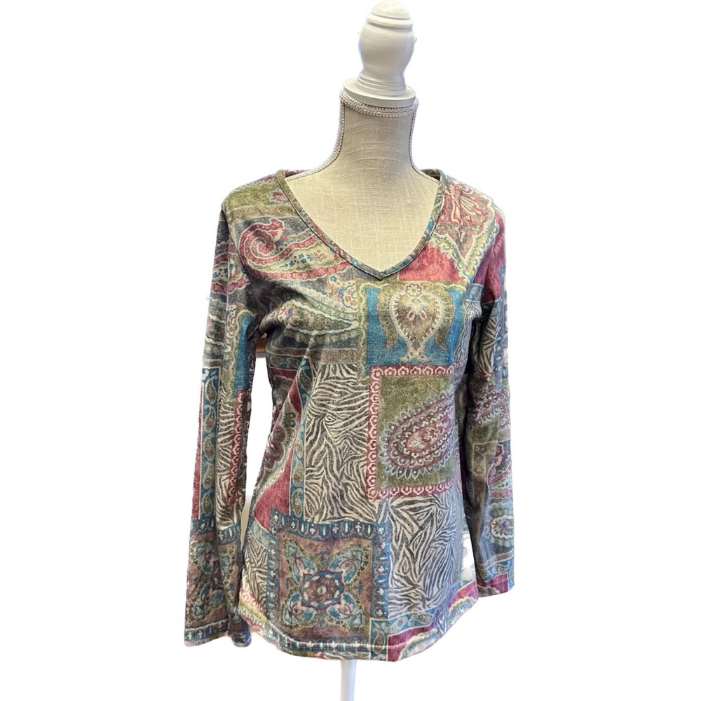 Zebra and Paislel Long Sleeve top.